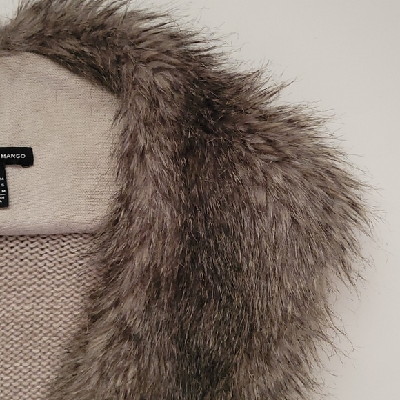 Alpaca Wool Blend Faux-fur Sleeveless Vest Very Warm Size S - Picture 10 of 12